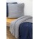 Blave made of washed cotton dark blue in color Essential, size 130x180 cm