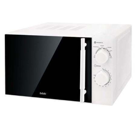 Microwave oven BBK 20MWS-771M/W-M, 700 W, 20 l, 6 modes, black and white