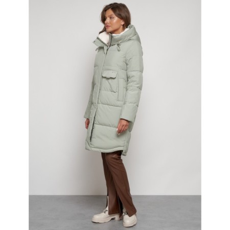 Coat insulated winter female, size 44, color light green-1