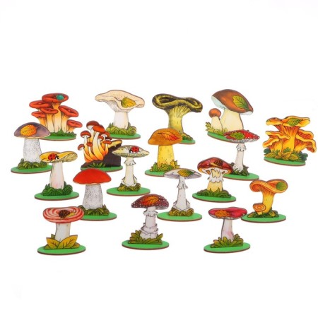Set "Mushrooms on a stand" in a wooden box, 36 details-2