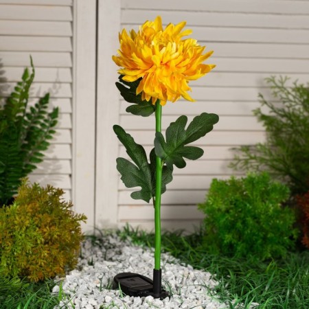 Garden lamp on the solar battery "Chrysanthemum Yellow", 75 cm, 1 LED, glow white-2