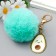 Fluffy on a ring with a carbine, a metal "avocado" bright blue 12x4.5 cm