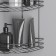 Bathroom shelf is an angular 3-tier, 19 × 19 × 41 cm, chromium color