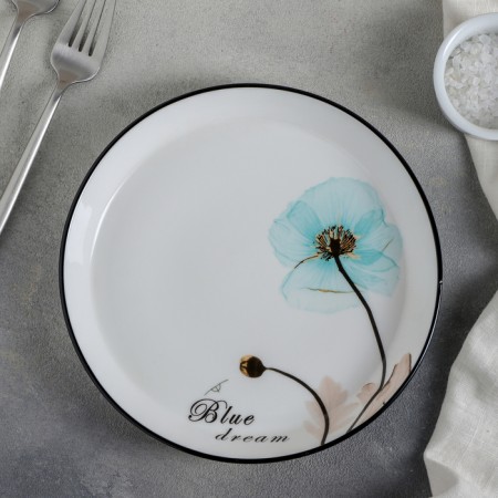 Porcelain dessert plate "Blue Dream", D = 20 cm