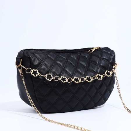 Bag Cross-Bodi with a zipper, black color-2