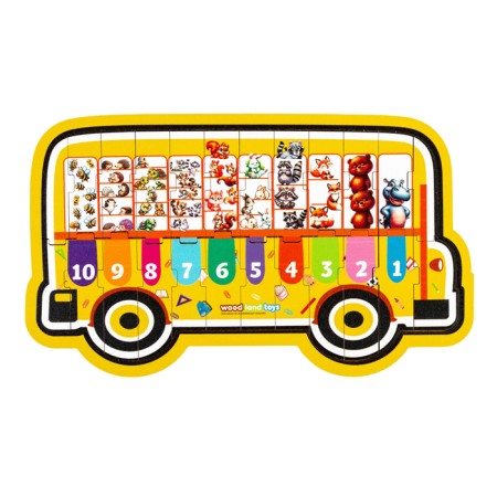 Training game "Bus with numbers" on the substrate