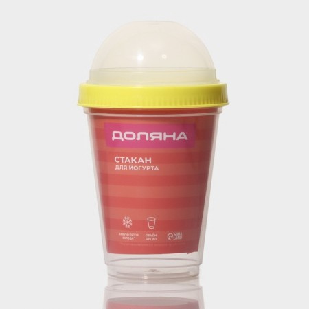 A plastic glass for yogurt and muesli Dolyana, 320 ml, 9 × 9 × 15 cm-5