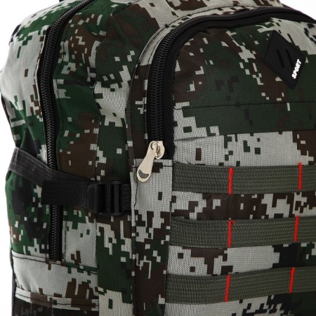 Tourist backpack on lightning, with an increase, 4 outer pockets, green color-8
