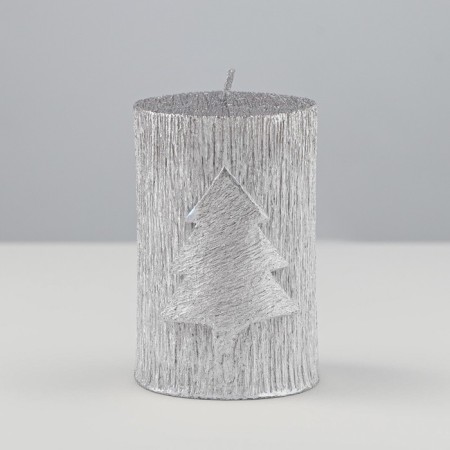 New Year's candle "Christmas tree" 5.5x8 cm, silver-1