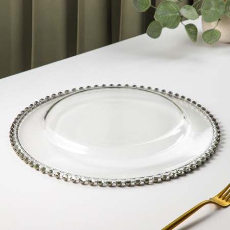 Glass of glass substitution "Orbit", D = 33 cm, silver color-2