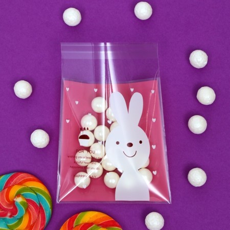 BOPP package with sticky tape, "Happy Day", 10*11+3cm-3