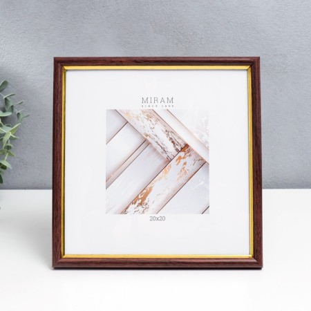 Photo frame Plastic "Mira" 20x20 cm beech with gold (plastic screen)
