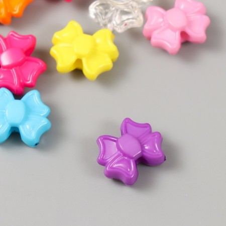 Plastic beads "Bows. Bright and transparent" set of 20 g 1.9x1.6x0.9 cm-2