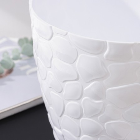 Pot with the pallet "pebbles", 5 l, white color-1