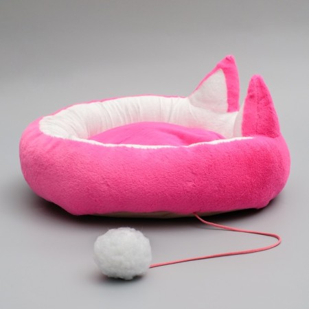 Lying "checker" with a bilateral mattress, 50 x 12 cm, plush, mix of flowers-2