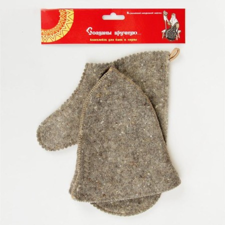 Set for the bath "Universal" hat, mitten-4