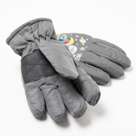 Gloves for children, dark gray color, size 14 (3-6 years)-1
