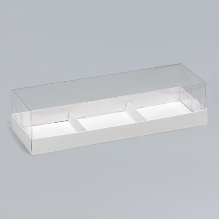 Box for mousse cakes 3 pieces, 26x8.5x6 white