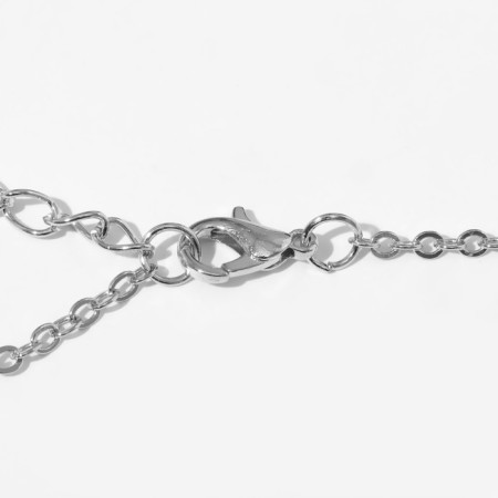 Necks "India" flowers, color black silver, 32 cm-1
