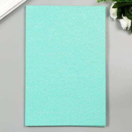 Foamiran "neon shine - turquoise" 2 mm format A4 (set of 5 sheets)-1