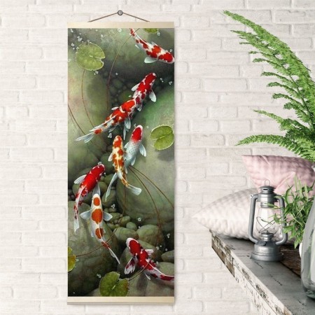 Picture on the numbers "Panel. Koi carps ", 35 × 88 cm, 25 colors
