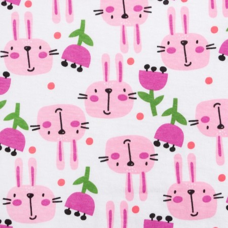 Diaper pink bunny 102x120cm, culinary 130g/m, 100% cotton-2