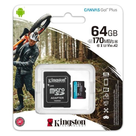 MicrosdxcC Memory 64GB KingSton SDCG3/64GB Canvas GO! Plus + Adapter-2