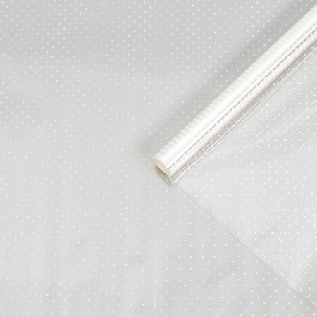 Flower film with white pattern "Points", 0.7 x 7.6 m, 40 μm, 200 g