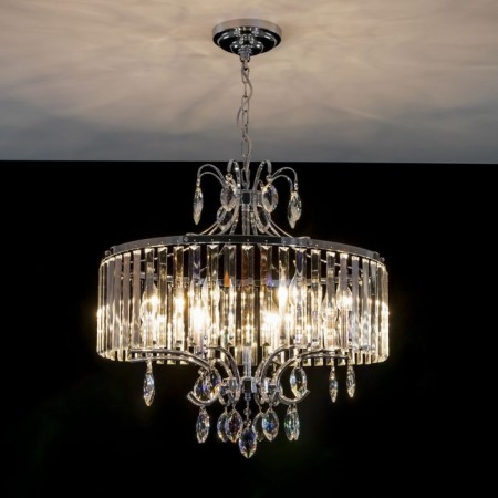 Suspended chandelier Citilux "Inga" CL335181, 59x58x120 cm, 8x60W, e14, gray color-11