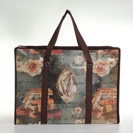 Lightning bag, external pocket, brown color-1