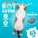 Soft toy "cat" with a blanket, 65 cm, gray color