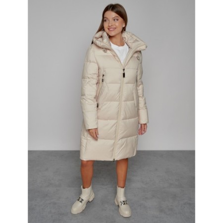 Coat insulated winter female, size 50, beige color-9