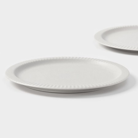 Magistro jarwah lausanne plates, d = 25 cm, dining, set 2 pcs, porcelain, gray-2
