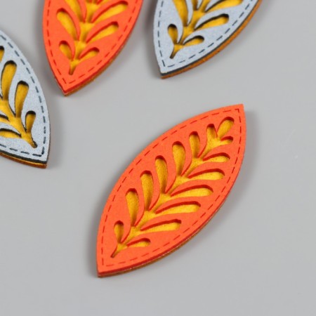 Decor for creativity claims. suede "carved leaf" mix 5.8x2.5 cm-1