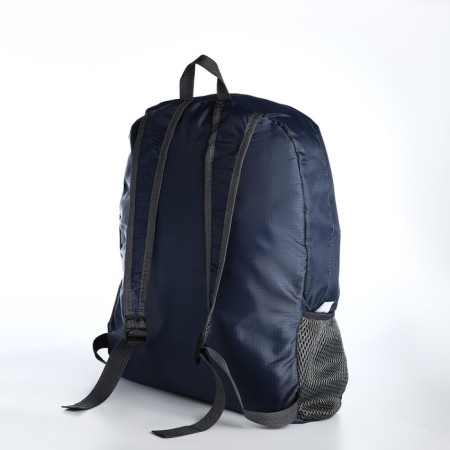 Folding backpack, lightning department, external pocket, 2 side nets, gray color-4