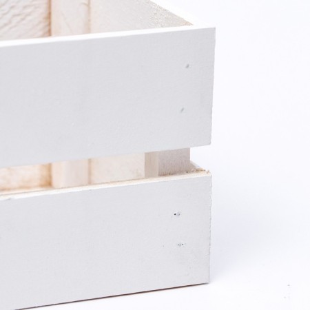 Kashpo wooden, two -string, white, 11 x 11 x 9 cm-2