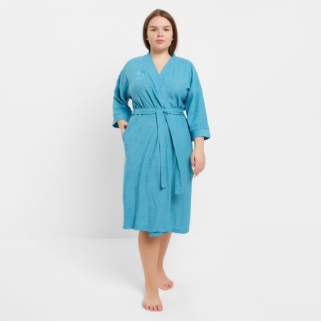 Women's bathrobe, blue color, size 58