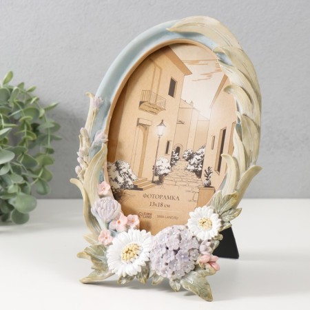 Photo frame Polystone 13x18 cm "Summer bouquet" pastel shades 17x2.1x23.4 cm-1