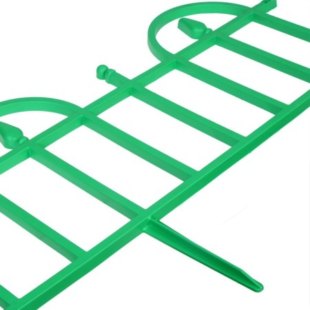 Decorative fence, 40 × 310 cm, 5 sections, plastic, green-9