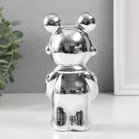 Souvenir Ceramics "Mishka-cosmonaut" silver 8x6x18 cm-2