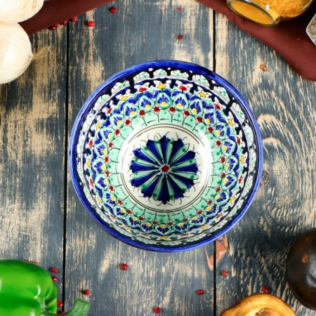 Rishtan ceramics "Patterns" 15 cm, small, mix-10