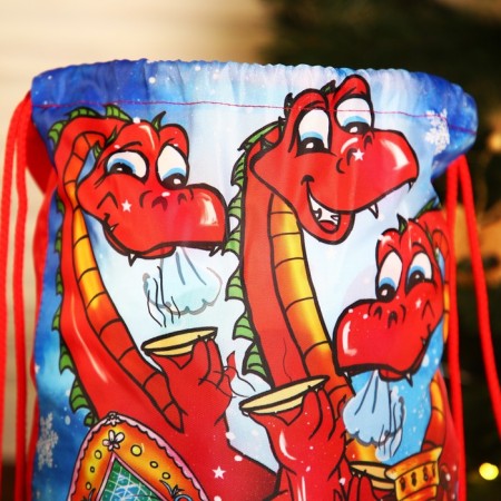 New Year's bag on the lace, the color is red/multi -colored-3