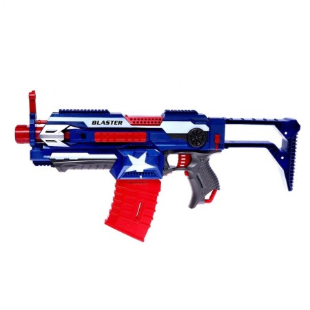 Automatic Blaster "superhero", the color is white-blue-red, works from batteries-1