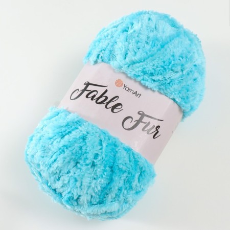 Yarn "Fable Fur" 100% micropoliester 100m/100g (975 turquoise)-1