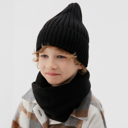 Children's cap KAFTAN with snood, black rr 42-44
