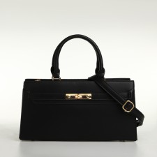 Women's bag with lightning, textura, average size, black color