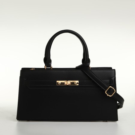 Women's bag with lightning, textura, average size, black color