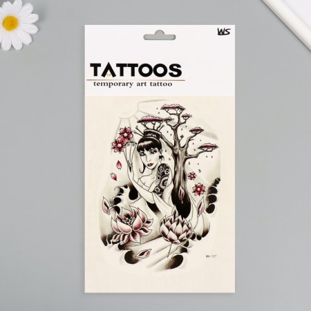 Tattoo on the body color "Lady Sakura" 26.1x14.6 cm