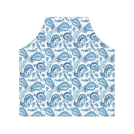 Apron of a kitchen with a photo print "Blue petals", adjustable, size OS-2