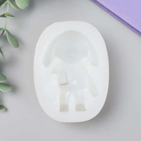 Mold Silicon "Rabbit with a pot" 9x7x4 cm-1